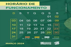 ACISC informa Horário do Comércio de São Carlos no mês de Março