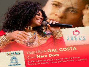 Hoje tem Circuito Arena Especial com tributo a Gal Costa