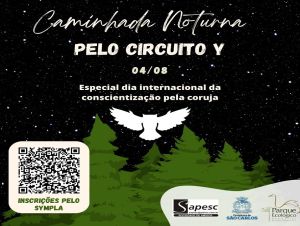 Parque Ecológico vai realizar uma caminhada noturna em homenagem ao dia internacional da coruja