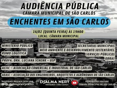 Câmara promove Audiência Pública sobre enchentes em São Carlos