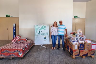 Secretaria de esportes faz doação de cestas básicas para o fundo social de solidariedade