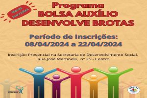 Programa Bolsa Auxílio – Desenvolve Brotas tem inscrições abertas