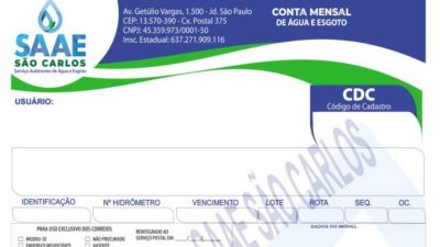 Adequação fiscal altera formato de emissão das contas do SAAE, mas medição da água permanece sem mudanças