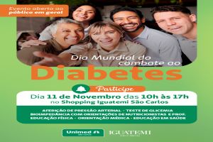 Unimed São Carlos, com a apoio do Shopping Iguatemi, realiza ação para conscientização do Diabetes