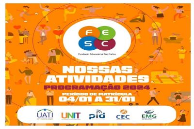 Fesc: matrículas para cursos de 2024 podem ser feitas até o dia 31