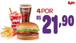 Bob's entra na guerra dos fast foods e lança combo de 4 itens por R$ 21,90