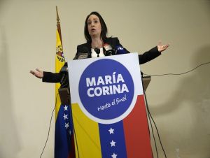 María Corina Machado, opositora de Maduro declarada inelegível na Venezuela — Foto: Ariana Cubillos/AP