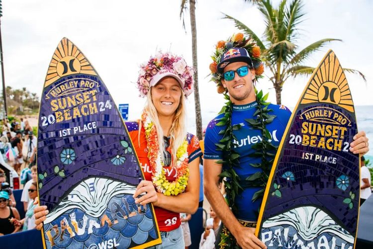 Surfe: australianos conquistam etapa de Sunset Beach