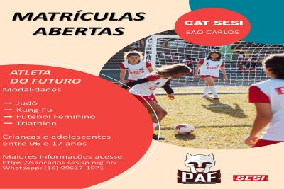 Programa Atleta do Futuro Sesi - Divulgação de Vagas