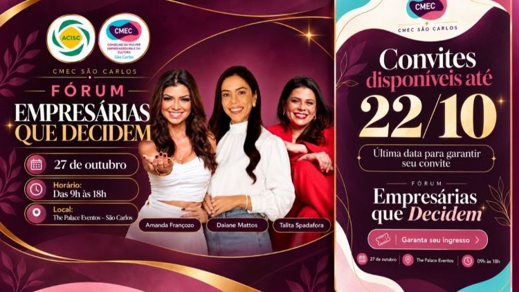 Inscrições para o 4º Fórum Empresárias que Decidem em São Carlos terminam nesta quinta-feira (22)