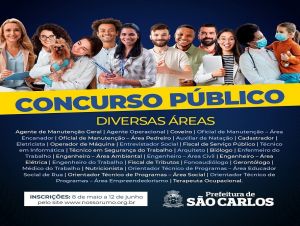 Começa nesta segunda-feira, as inscrições para o novo concurso da Prefeitura de São Carlos
