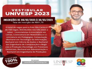 UNIVESP oferece 150 vagas para cursos de graduação EAD no polo de São Carlos