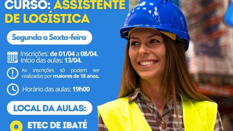 Prefeitura abre inscrições para curso gratuito de Assistente de Logística voltado para pessoas atendidas pela Assistência Social