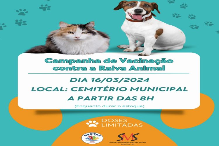 Brotas realiza campanha de vacinação contra raiva animal