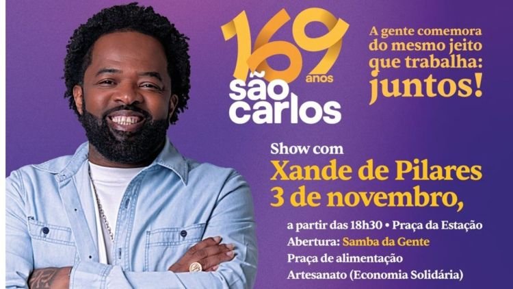 Prefeitura e Sesc divulgam a programação musical do aniversário de 169 anos de São Carlos