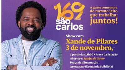 Prefeitura e Sesc divulgam a programação musical do aniversário de 169 anos de São Carlos