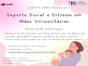 Pesquisa sobre experiência da maternidade para universitárias convida voluntárias