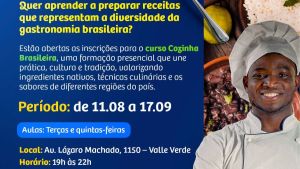 Curso gratuito “Cozinha Brasileira” está com inscrições abertas