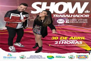 Festa do Trabalhador terá Show de Pedro Vitor e Mariana em Itirapina