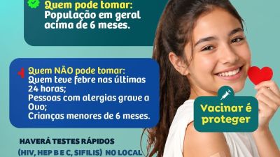 ARARAQUARA: Vacinação contra a gripe será realizada na Praça Santa Cruz neste sábado (25)