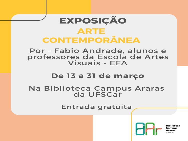 Campus Araras da UFSCar apresenta exposição de arte contemporânea