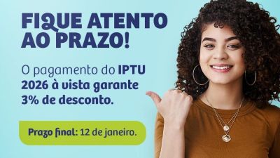 Prazo para pagamento do IPTU com desconto termina no dia 12