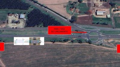 Eixo SP realiza lançamento de vigas em viaduto na SP 304 em Santa Maria da Serra