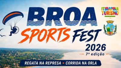Broa recebe programação esportiva com corrida, vela e demonstração de paramotor