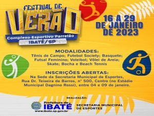 Secretaria de Esportes de Ibaté inicia 2023 com Festival de Verão no Parellão