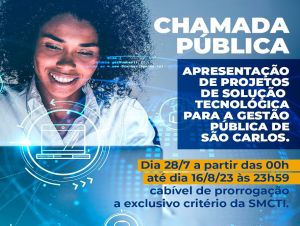 Chamamento público é aberto para apresentação de projetos de solução tecnológica para gestão pública