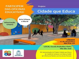 Projeto “Cidade que Educa” em parceria com a FESC vai realizar atividades educativas neste sábado, no bairro Vila São José