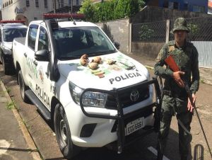 Polícia Ambiental detém caçador de animais silvestres