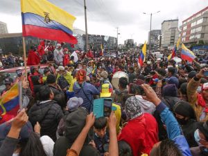Manifestação da organização indígena CONAIE em Quito, Equador - Juan Diego Montenegro/dpa