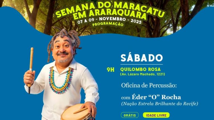 Quilombo Rosa recebe programação da Semana do Maracatu durante todo o sábado (8)
