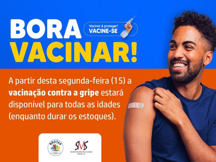 Vacinação influenza liberada para todos os grupos a partir dos 6 meses de idade