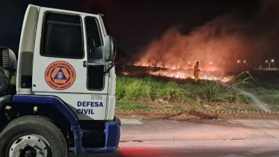 Incêndio em área de vegetação mobiliza equipes na madrugada em Ibaté