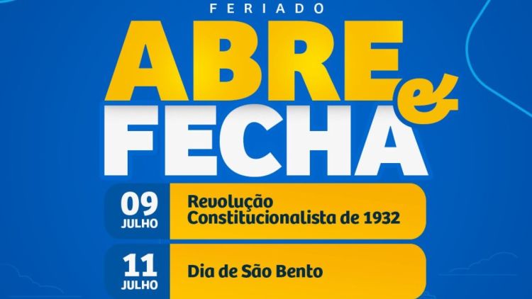 Confira o abre e fecha da Prefeitura de Araraquara nos feriados da Revolução Constitucionalista e do padroeiro São Bento