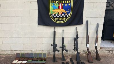 Operação conjunta da PM e do Gaeco encontra arsenal escondido em ‘bunker’