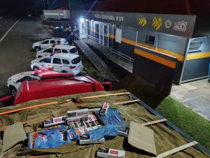 PM Rodoviária apreende 200 mil maços de cigarro contrabandeados