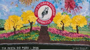 Cartaz oficial da 71ª Festa do Peão de Barretos homenageia a memória e a tradição em obra de Vera Suzuki