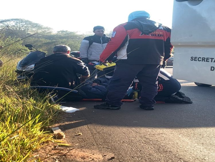 Acidente deixa motociclista ferido nesta 5ª feira