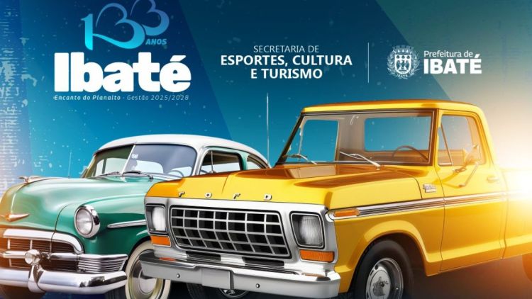 133 anos de Ibaté: programação do próximo final de semana reunirá transmissão da seleção, encontro de carros antigos e música Cristã