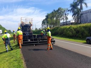 Eixo usa técnica inédita em pavimento na SP 304