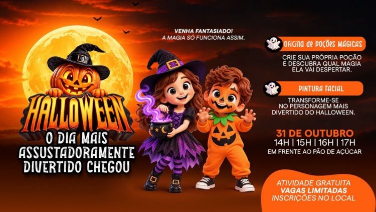 Halloween no Shopping São Carlos terá oficina de poções mágicas e pintura facial