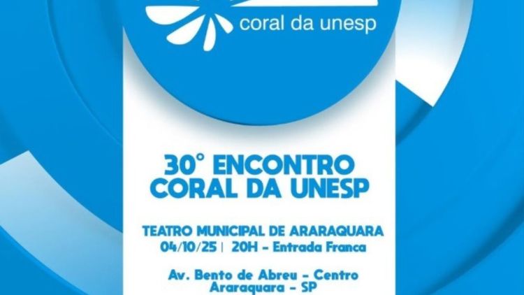 Encontro Coral da Unesp: sábado (04) no Teatro Municipal