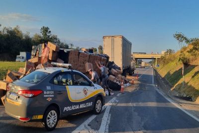 Motorista tomba carreta com mais de 300 mil cigarros contrabandeados e é preso