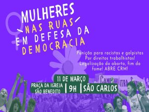 São Carlos terá ato no sábado alusivo ao Dia Internacional da Mulher