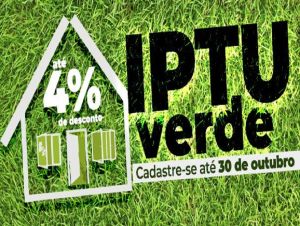 Contribuintes podem solicitar desconto do IPTU VERDE 2023 até 30 de outubro