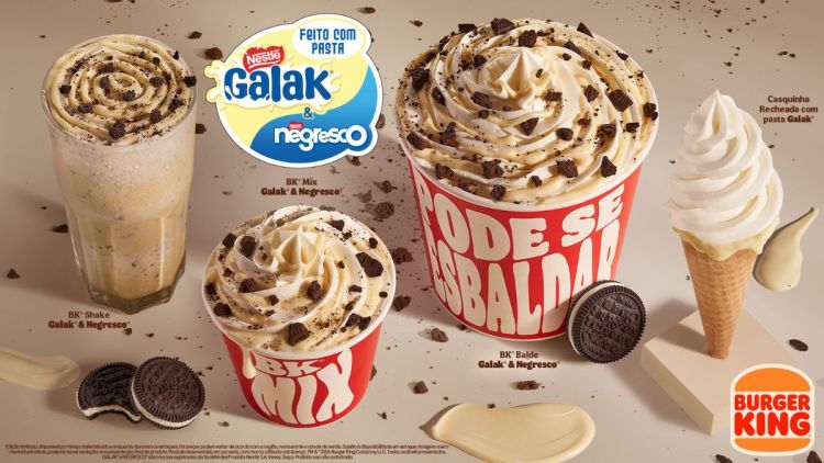 Burger King® apresenta linha de sobremesas em parceria inédita com pasta Galak® & Negresco® da Nestlé®